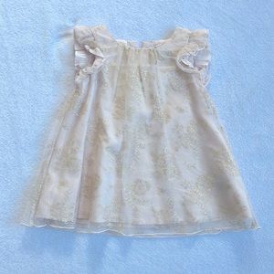 Baby Gap Dress Pink With Gold Floral Overlay